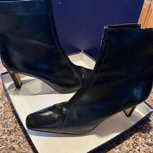 Leather Black with white trim stitching . Super sexy